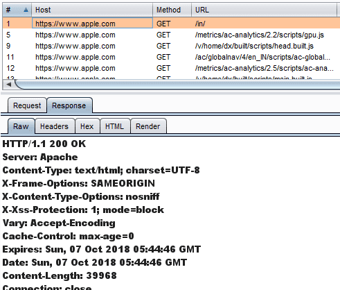 Content security policy header apple.com